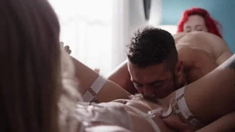 Transsensual.com - Haley Reed in high heels double blowjob