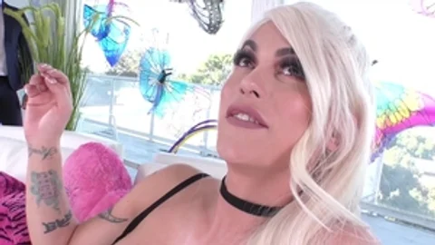 TSFactor: Cumshot escorted by boyfriend Domino Presley
