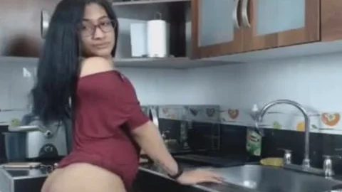 Nerdy shemale Flashing gigantic pecker And butthole