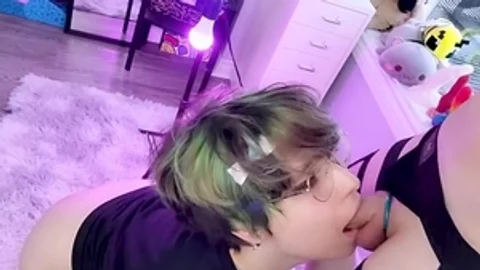 lewd Femboy Sucks A Flacid Piece Of dick