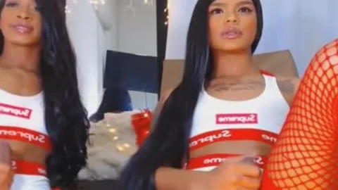 Twin tranny Giving Each Other A filthy cook jerking