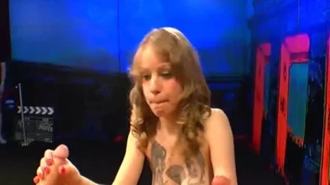 Bukkake accompanied by blond haired