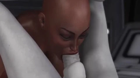 wild Sci-fi Female Alien Plays With A dark girl In The Space Station