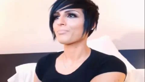 TS brunette hair Beauty Michelle On web camera