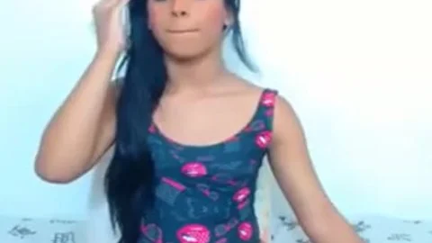 ladyboy With huge penis In Leotard Masturbatingp