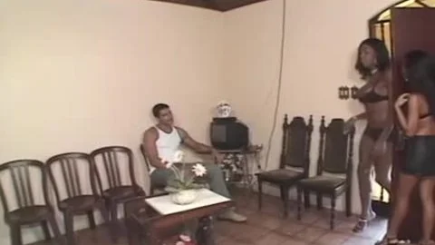 Brazilian three-some 2 penises 1 pussy
