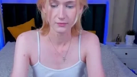 19yo blond Russian shemale girl Sucks fake penis On web camera