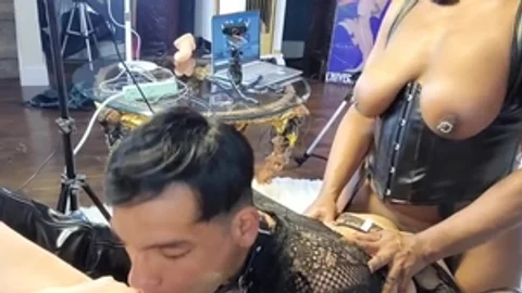 slutty Sissy threesome