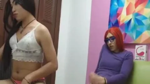 couple tranny Jerking penis And Fingering asses