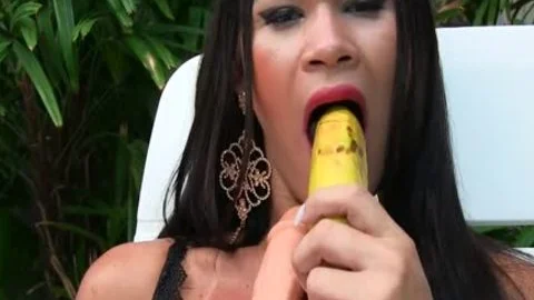 Sensual ladyman Erika Lee Masturbates With A Banana And Sticks A sex tool Up Her wazoo