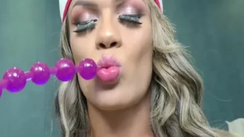 horny TS Nurse Juliana Leal Has Some beautiful pleasure With anal Beads