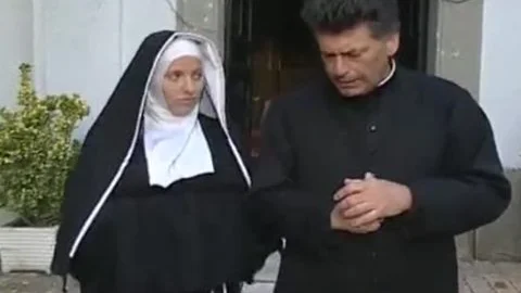 Two Nuns Are Comforting A Sister, But that babe don't Know They're Two concupiscent shemales!