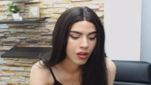 Seductive brunette tranny Hard upright penis