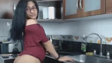 Nerdy ladyboy Flashing large weenie And wazoo